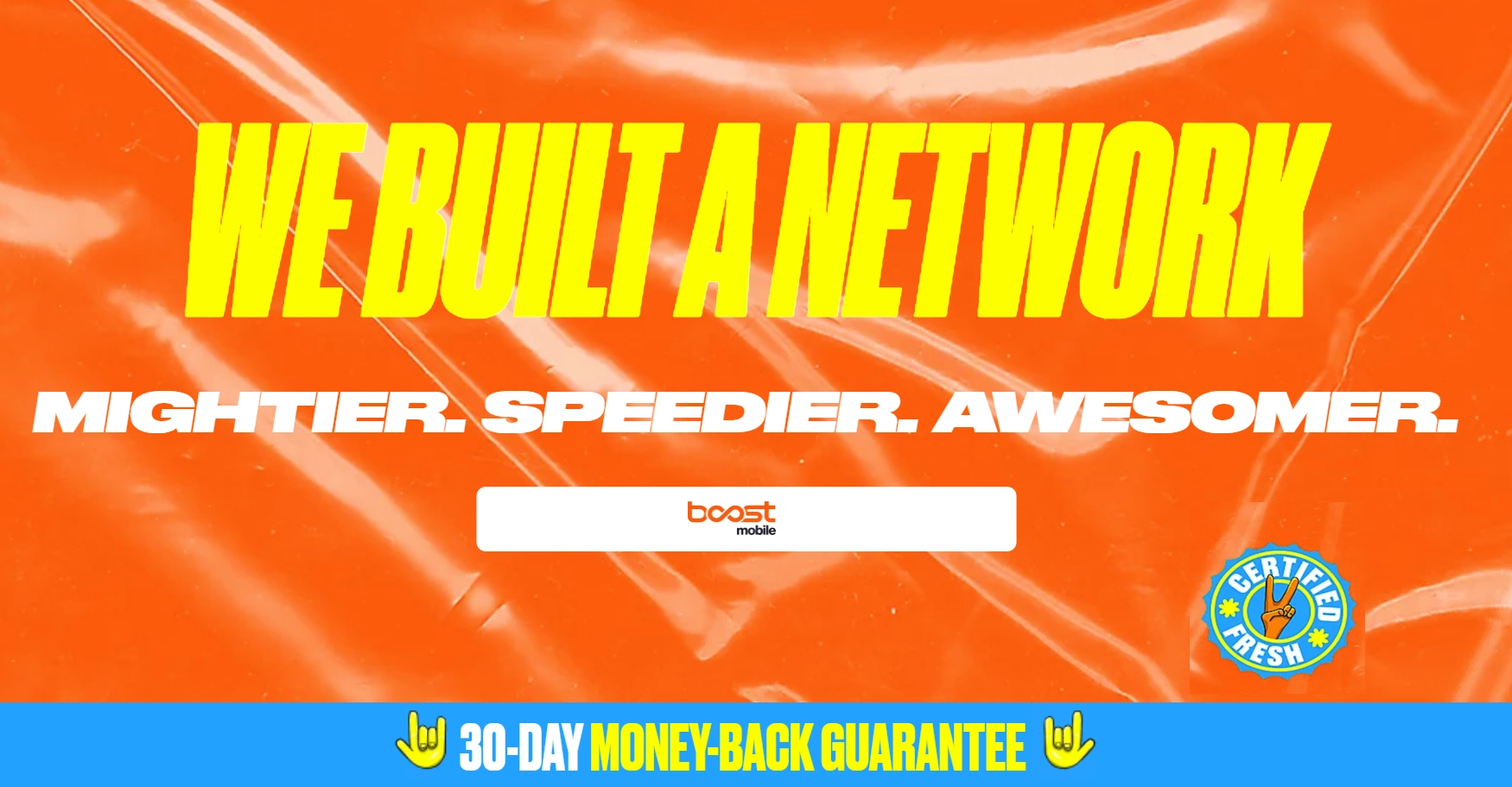 Boost Mobile we built a network website screenshot